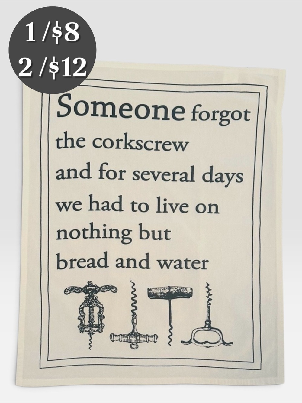 🪅🍷 Mud Pie Wine Kitchen Towel.  100% Cotton.  NWOT.